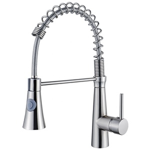 Sanitary Ware Modern High Pull Down Mixer Tap Brass Single Lever Pull Out Spring Commercial Kitchen AT9268-DX Kitchen - Product Image 1