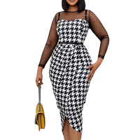 Großhandel New Plus Size Mode druck Joint Grenadine Mit Gürtel Karriere Für Fette Damen Rock Frauen Sommer Sexy Kleider