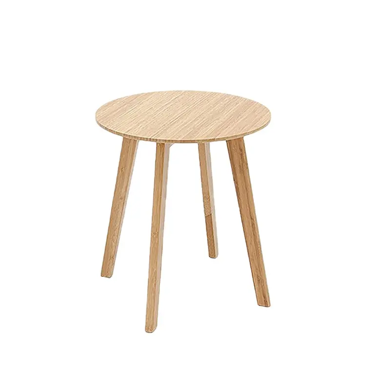 Mesa auxiliar moderna de madera de bambú, mesa de centro para muebles de sala de estar