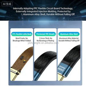 Cable de Datos USB4 Tipo C Portátil de 13 cm con Conectores Dobles Tipo C, Carga Rápida de 60 W, Cobre Puro, PVC, Transmisión de 40 Gbps - Product Image 3