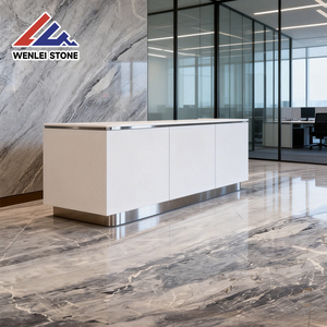 Losas <span class=keywords><strong>de</strong></span> Mármol Natural Pulido Wenlei en Azul Grisáceo con Vetas Blancas y Doradas, Piedra <span class=keywords><strong>de</strong></span> Lujo para Paredes <span class=keywords><strong>de</strong></span> Hoteles y Recepciones <span class=keywords><strong>de</strong></span> Empresas - Product Image 4