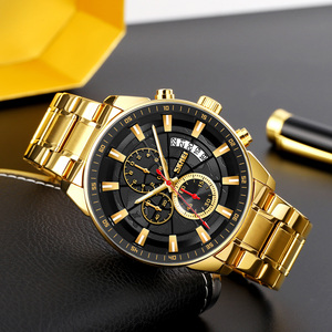 Men's round chronograph <b>watch</b> Luxury stainless steel wristwatch 30M waterproof quartz <b>watch</b> - Product Image 1