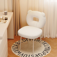 Tabouret de maquillage de luxe nordique avec dossier, chaise de coiffeuse style crème pour chambre à coucher, table de toilette, meubles de salon