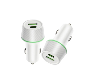Topdio 2024 Thiết Kế Mới Sợi Carbon Mini Nhanh Kép USB A + C Xe Sạc Điện Thoại Di Động Điện Thoại Di Động Pd 45 W QC 3.0 Kép Nhanh Chóng Sạc Xe Hơi - Product Image 4