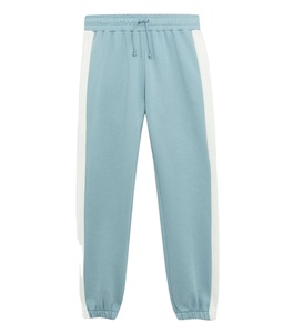 Pantalon de jogging bleu à rayures latérales pour homme Mélange doux de coton et d'élasthanne avec tissu anti-rides et poches Service OEM - Product Image 2