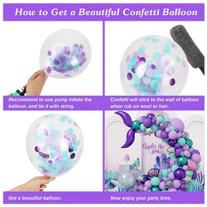 Suministros de celebración de <span class=keywords><strong>feliz</strong></span> <span class=keywords><strong>cumpleaños</strong></span> para niños, globos, guirnalda, artículos, decoraciones de <span class=keywords><strong>cumpleaños</strong></span> de sirena - Product Image 6