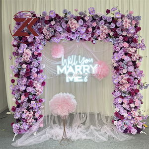 Arco de Hierba Artificial ZKAI de Alta Calidad, Arco de Pampas Marrón para Decoración de Fondo de Boda - Product Image 6