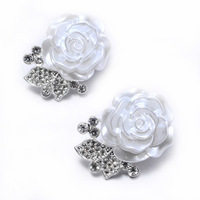 Boutons en alliage en gros avec décoration en strass floral, cache-boutons pour chemise, cache-boutons décoratifs