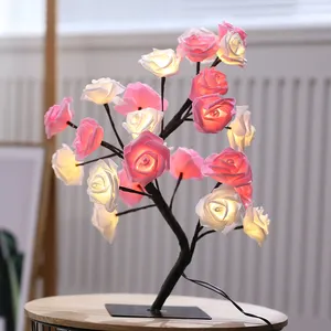 Модная разноцветная Светодиодная лампа для розового дерева, Цветочная настольная лампа, украшение для праздничной вечеринки, свадьбы, рождественский подарок, гостиничный номер