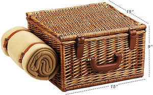 ตะกร้าปิกนิกทำจากไม้สานแบบเรียบง่ายสำหรับจัดเก็บของพร้อมด้ามจับสำหรับครอบครัวอีสเตอร์แบบหรูหราออกแบบได้ตามต้องการจากโรงงาน - Product Image 2