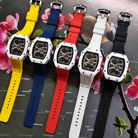 Montre à quartz rectangulaire de style Richard pour le commerce extérieur, mouvement ultra-fin en alliage, bracelet en silicone pour la vente en gros