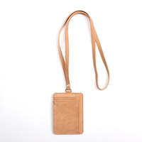 Pochette de cou en cuir PU porte-carte d'identité lanière de portefeuille de cou pour passeport de voyage