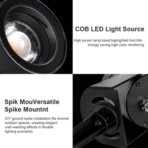 Projecteur de jardin moderne à intensité variable pour allée extérieure, étanche IP65, projecteur paysager à pointe LED - Product Image 2