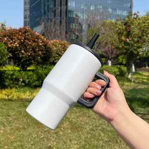 Gobelet isotherme portable en acier inoxydable à double paroi de 20 oz avec logo personnalisé, anti-fuite, pliable pour couvercle à paille sous vide - Product Image 3
