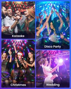 WUZSTAR - Luces LED RGB de Bola Discoteca con Rotación de 360°, Clasificación <span class=keywords><strong>IP20</strong></span>, Luces LED para Fiestas en Interiores, Decoración de Cumpleaños, Baile y Karaoke (Paquete de 2) - Product Image 6