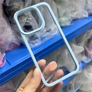 <b>Candy</b> Color Bumper Transparent Clear Plastic Acrylic Back Cover Wholesale Mobile Phone Case for iPhone 15 14 13 12 11 - Product Image 4