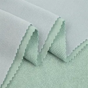 W007 China Factory 100% Polyester Fabric Zipper Suits Hooded Knitted Fabrics French Terry T-shirt Fabric