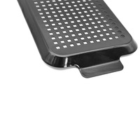 Plateau de barbecue en émail pour le camping en plein air, en acier au carbone personnalisé, antiadhésif, avec trou, vente en gros