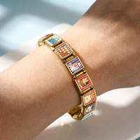 Aksesoris gelang modular Italia, motif sarapan Italia yang lucu: roti panggang, kopi, telur, roti, berbahan stainless steel, untuk gelang Italia DIY.