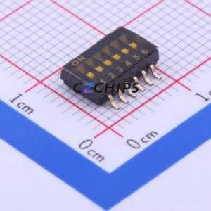 DSHP06TS-S DIP Switch SMD-12P,5.4x9.2mm Switch Flat Toggle, Groove Type Single Pole Single Throw 6 Gull Wing Type - Product Image 1