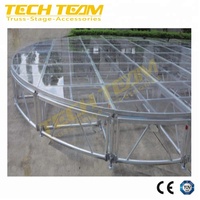 Plateforme de scène de pole dance TECH TEAM ST3 4*8FT/4*4FT en acrylique transparent, design personnalisé, intérieur/extérieur, charge maximale 750 kg/m²