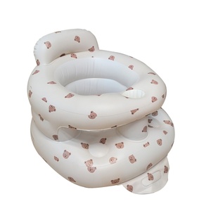 Modern Cute Bear Pattern PVC <b>Inflatable</b> Baby <b>Sofa</b> Chair Easy to Carry for Living Room or Bedroom Use - Product Image 1