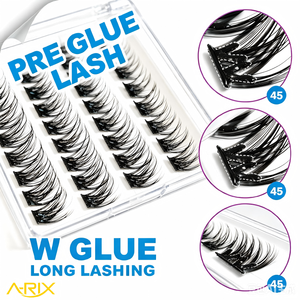 A-RIX Premium W Shape Eyelash Extensions DIY Clover Lash Clusters Self-Applying 3D Volume Individual Lashes Private Label - Product Image 6