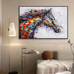 Décor à la maison Palette couteau fait à la main <span class=keywords><strong>abstrait</strong></span> 3D <span class=keywords><strong>cheval</strong></span> mur Art <span class=keywords><strong>acrylique</strong></span> couleurs animaux peintures - Product Image 2
