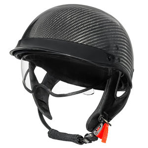 Casque en fibre de carbone 3K de style vintage - Visière solaire intégrée rabattable et déverrouillage rapide, garantie de 12 mois - Product Image 3