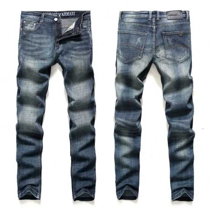 New Autumn Men's Jeans Slim Elastic Italy Eagle Brand Fashion Business Trousers Classic Style Winter Cotton Jeans Denim Pants