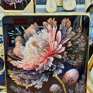 Mosaïque décorative en verre à motifs floraux découpés, art mural en carreaux - Product Image 4