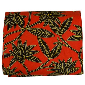 Großhandel Roter Blätter Afrikanischer Wax-Stoff 100% Polyester Afrikanischer Druckstoff - Product Image 4