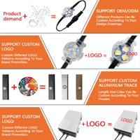 Twinklight 12V IP68 Éclairage paysager en aluminium étanche pour gouttières, éclairage LED adressable pour Noël, éclairage permanent en extérieur