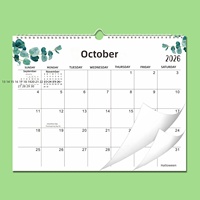 Calendrier mural anglais 2027, 18 mois, reliure spirale, design minimaliste créatif, à suspendre ou à poser sur le bureau