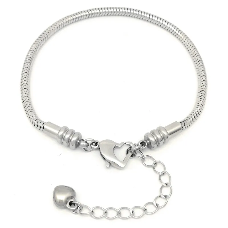 Hot selling stainless steel 316 heart-shaped snakebone chain bracelet Fashion Temperament Thin Chain Bracelet