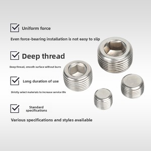 RuiLi Stainless Steel Fastener NPT <strong>Thread</strong> End Fittings Sizes 1/16 1/8 1/4 3/8 1/2 3/4 Hex <strong>Socket</strong> Tapered Pipe Plug Screw Casting - Product Image 3