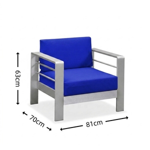 Ensemble <span class=keywords><strong>de</strong></span> canapés d'extérieur modernes et minimalistes avec structure métallique stable, coussins imperméables <span class=keywords><strong>pour</strong></span> <span class=keywords><strong>terrasse</strong></span> - Product Image 2