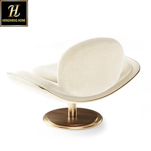 Mobilier <span class=keywords><strong>Art</strong></span> Déco Blanc Elégant Salon ou Jardin <span class=keywords><strong>Chaise</strong></span> de Loisirs Lecture Confortable Canapé Simple Fauteuils d'Appoint en Velours - Product Image 6