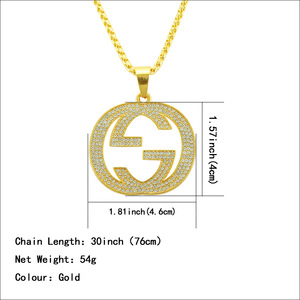 Nuevo Collar con Colgante Geométrico de Diseño Simple y Popular, Estilo Hiphop Personalizado, Chapado en Oro, Collar de Aleación para Hombre, Joyería al por Mayor - Product Image 1