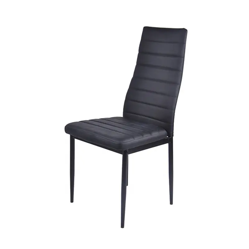 Французский стиль мебель для дома прочный элегантный искусственная кожа мягкая штабелирование дешевые черный обеденный стул оптовая продажа