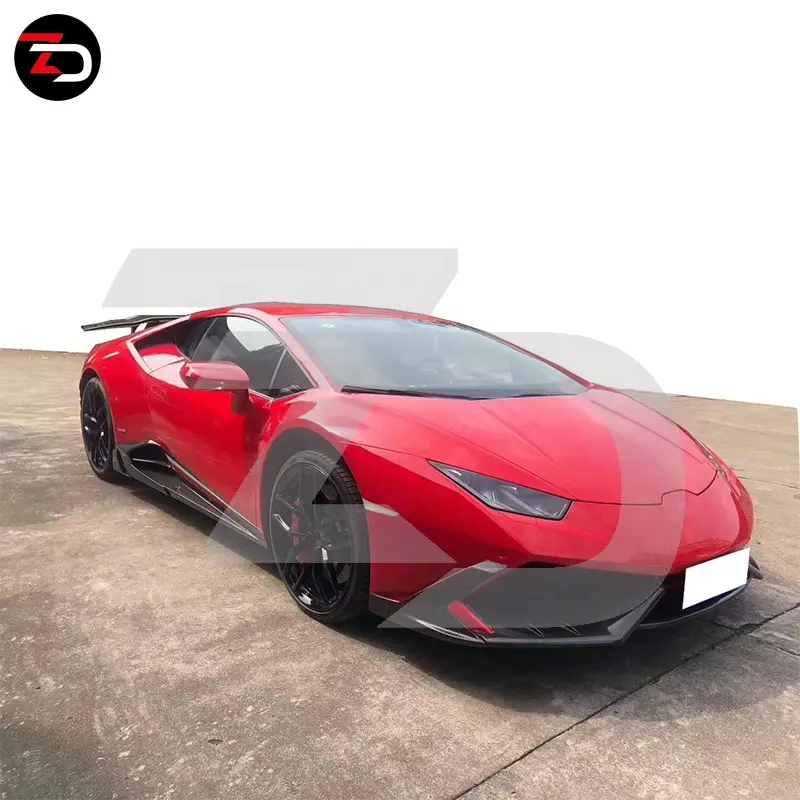 Chất Lượng Cao MS Phong Cách Cho Huracan LP610-4 Sợi Carbon Cơ Thể Kit Phía Trước Lip Side Váy Racing Cánh Phía Sau Khuếch Tán