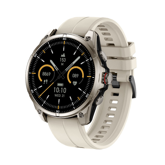 FT66 Outdoor Sports Smartwatch for Men 1.43\" AMOLED GPS 2025 Flashlight Compass Silica Gel Health Monitor Smartwatch for