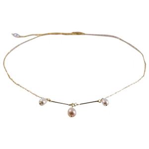 Collar de Oro de 14K, Estilo Retro Francés 'Hermana Hada', Collar de Fuegos Artificiales Humanos con Perla Natural, Estilo Delicado - Product Image 5