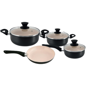 Juego de 6 Ollas de Cocina con Tapas de Vidrio, Asas de Baquelita, Aptas para Lavavajillas y Horno, para Estufas de Gas e Inducción, Juego de Utensilios de Cocina de Cerámica - Product Image 6