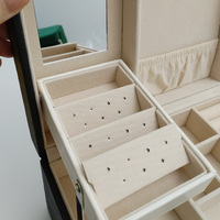 LG7239 PU-Leder Vintage Schmuckorganizer Box Organizer mit Schublade für Weihnachten Geburtstag Valentinstag Geschenk - GRÜN
