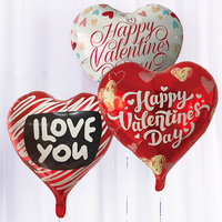 Ballons en feuille d'aluminium en forme de cœur de 18 pouces, décorations pour la fête de la Saint-Valentin