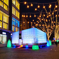 Grand cube commercial de location en PVC pour boîtes de nuit, mariages et fêtes, tente gonflable blanche à éclairage LED pour événements