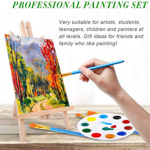 Set de pintura acrílica, juego de 1 caballete de madera, <span class=keywords><strong>3</strong></span> paneles de lona, 30 cepillos de pelo de nailon, <span class=keywords><strong>3</strong></span> placas de pintura - Product Image 5