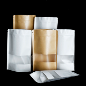 Стоявый пакет ziplock, упаковочный пакет из крафт-бумаги с окном, упаковочные пакеты для малого бизнеса - Product Image 5