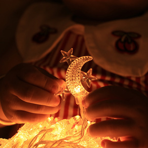 Pin Powered 1.5m/3m IP44 trắng ấm Led sao trăng Cổ Tích Vòng Hoa chuỗi đèn ramadan trang trí nội thất trong nhà - Product Image 6